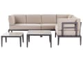 Miniatyrbilde 4 av 6: Utendørs Putetrekk Sett Beige Stoff Sofa Sete Rygg Sideputetrekk Moderne Stil