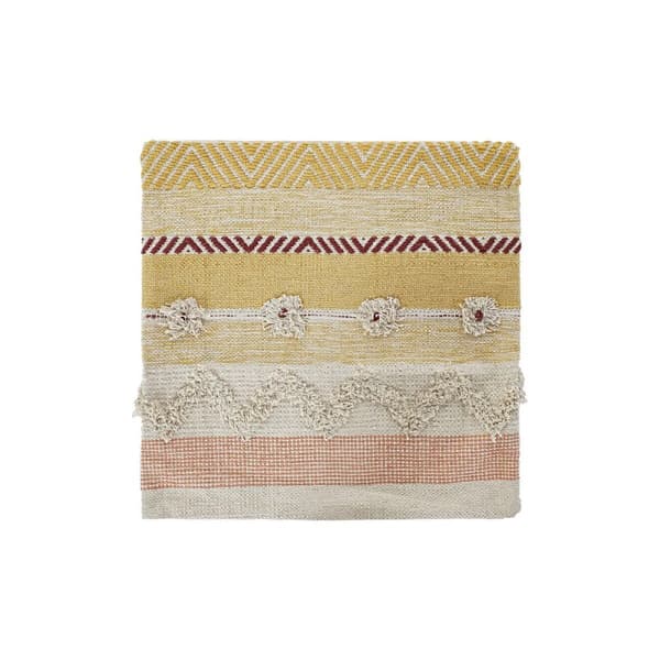 Pudebetræk DKD Home Decor Multifarvet Frynse Boho (60 x 60 x 2 cm)