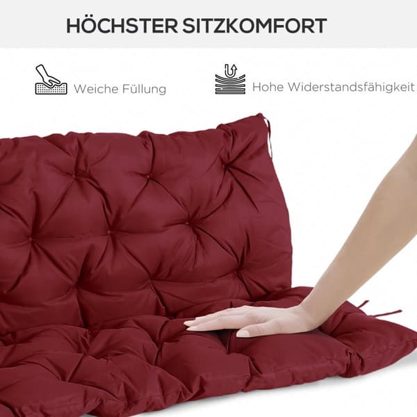 Rootz Garden Seat Bench Cushion - Bench Cushions - Foam Seat Pads - Förbättrar komfort - 150L X 98W X 8D cm
