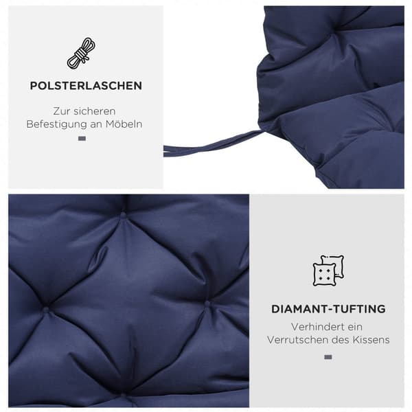 Rootz Garden Seat Cushions - Bänkkuddar - Stolanslutning - Tjock skumkomfort - 150L X 98W X 8D cm
