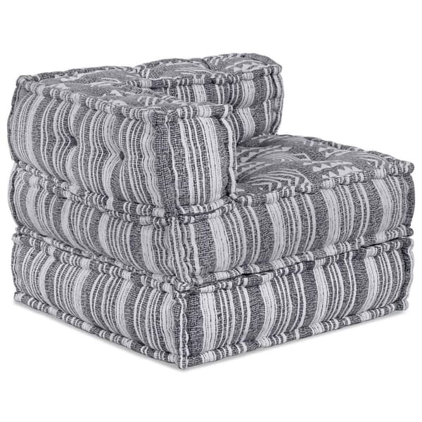 vidaXL Pouffe Grå Tyg (100% bomull) 70 x 70 x 54 cm Pouffe Modern