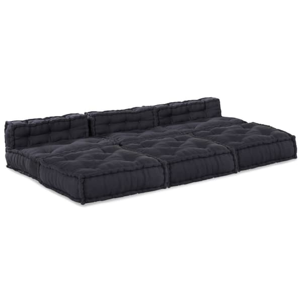 vidaXL Puf Sæt af 4 Antracit 100% Bomuld 70 x 70 x 54 cm Modulær Puf