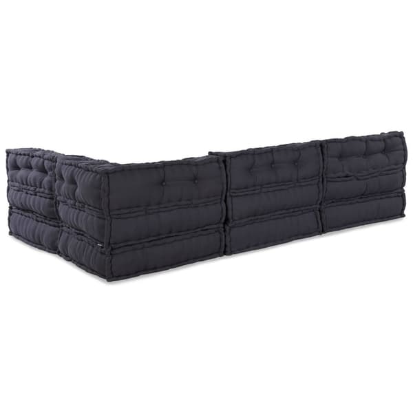 vidaXL Puf Sæt af 4 Antracit 100% Bomuld 70 x 70 x 54 cm Modulær Puf