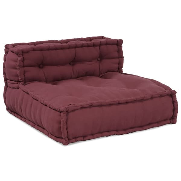 vidaXL Pouffe Sæt af 4 Bordeaux 100% bomuld 70 x 70 x 54 cm Modulær