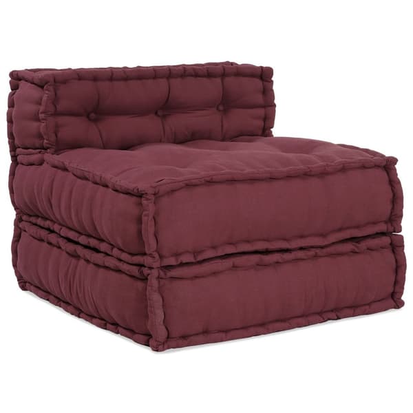 vidaXL Pouffe Sæt af 4 Bordeaux 100% bomuld 70 x 70 x 54 cm Modulær
