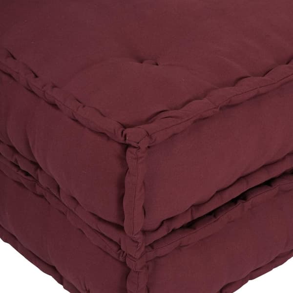 vidaXL Puff Set om 4 Burgundy 100% bomull 70 x 70 x 54 cm Modulär