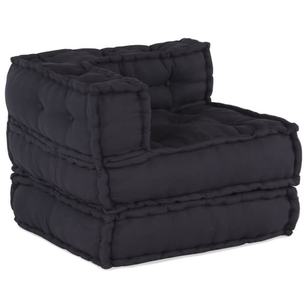 vidaXL Pouffe Set av 3 Antracit Bomull 70 x 70 x 54 cm Modulär