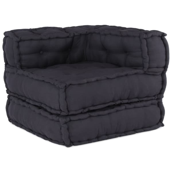 vidaXL Pouffe Set av 3 Antracit Bomull 70 x 70 x 54 cm Modulär