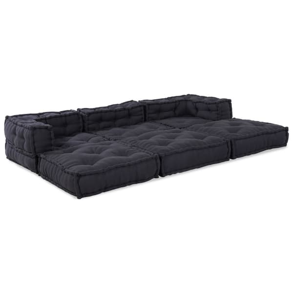vidaXL Pouffe Set av 3 Antracit Bomull 70 x 70 x 54 cm Modulär