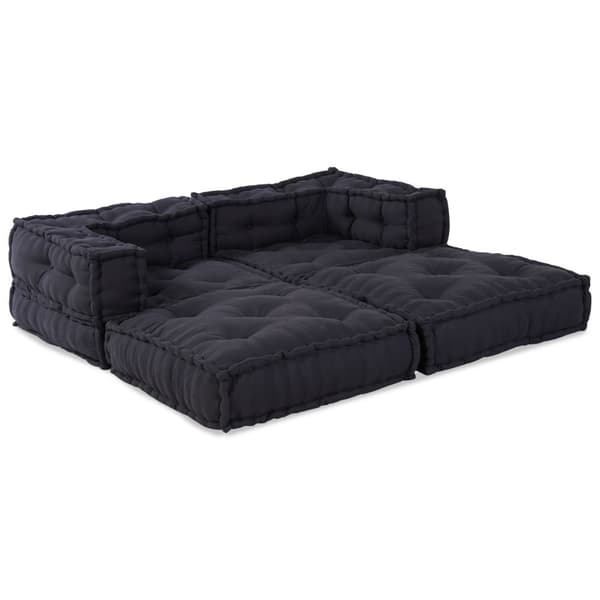 vidaXL Modulerbare Pouffer 2 stk Antrasitt Stoff