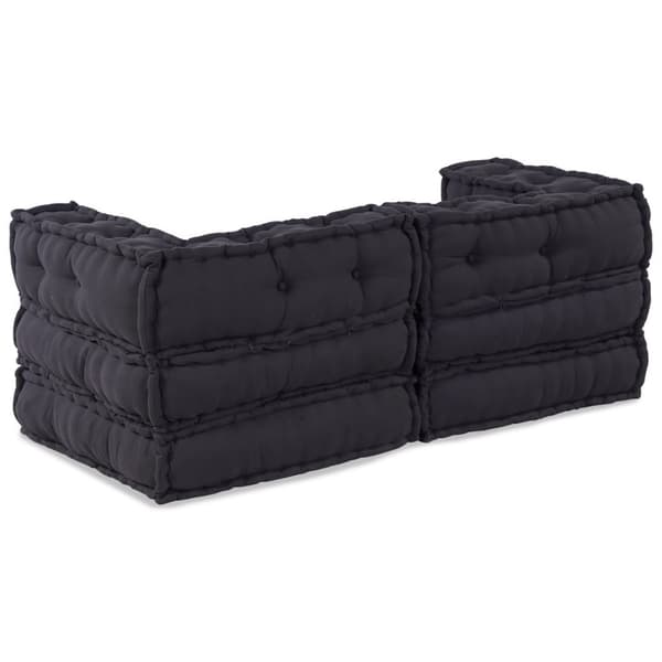 vidaXL Modulerbare Pouffer 2 stk Antrasitt Stoff