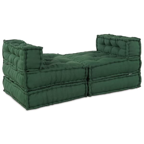 vidaXL Pouffe Sæt af 4 Grøn 100% bomuld Medium Modulær