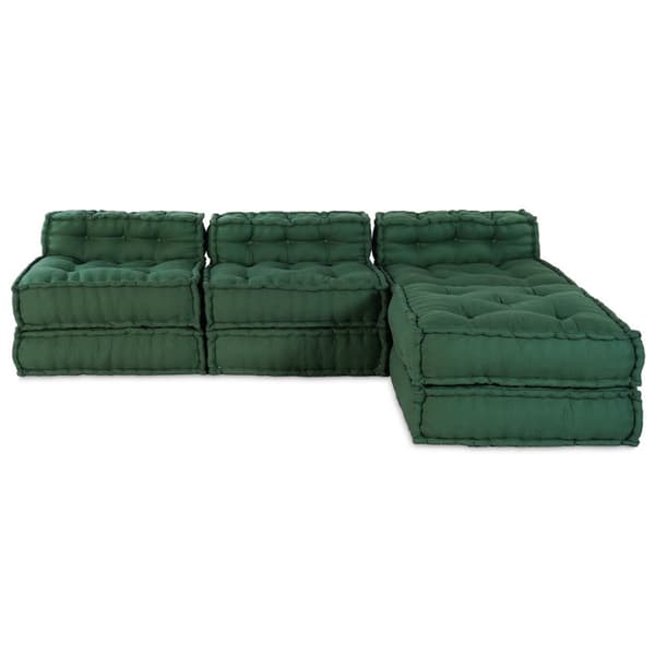 vidaXL Pouffe Sæt af 4 Grøn 100% bomuld Medium Modulær