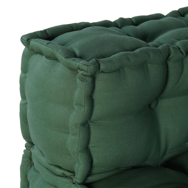vidaXL Pouffe Sæt af 4 Grøn 100% bomuld Medium Modulær
