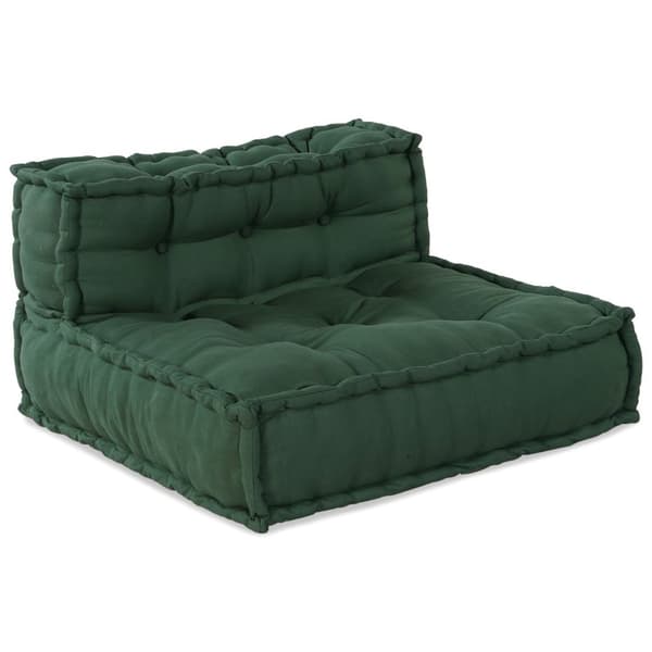 vidaXL Pouffe Set om 4 Grön 100% bomull Medium Modulär