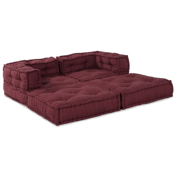 vidaXL Modulaariset Pouffit 2 kpl Viininpunaisesta Kankaasta
