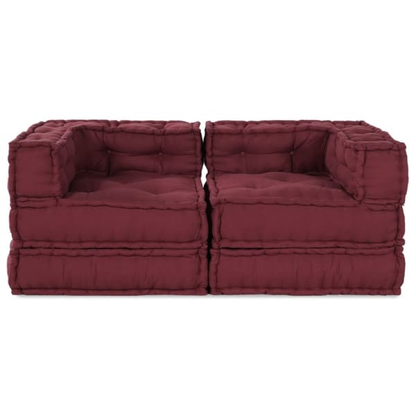 vidaXL Modulaariset Pouffit 2 kpl Viininpunaisesta Kankaasta