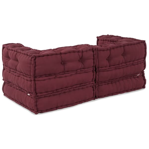 vidaXL Modulerte Puff 2 stk Burgunder Stoffer