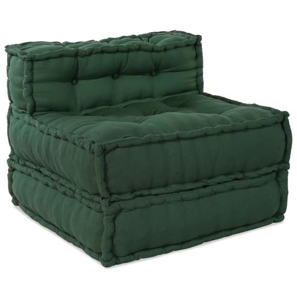 vidaXL Pouffe Sæt af 3 Grøn 100% bomuld 70 x 70 x 54 cm