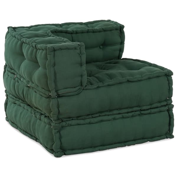 vidaXL Pouffe Sæt af 3 Grøn 100% bomuld 70 x 70 x 54 cm