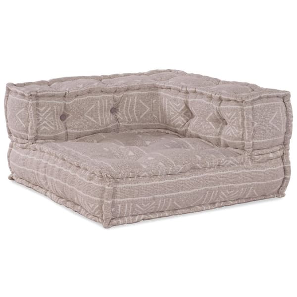 vidaXL Puff Ljusbrun Tyger (100% bomull) 70 x 70 x 54 cm Puff Modern