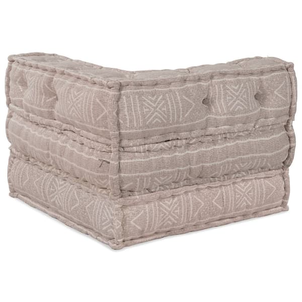 vidaXL Puff Ljusbrun Tyger (100% bomull) 70 x 70 x 54 cm Puff Modern