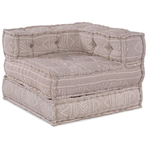 vidaXL Puff Ljusbrun Tyger (100% bomull) 70 x 70 x 54 cm Puff Modern