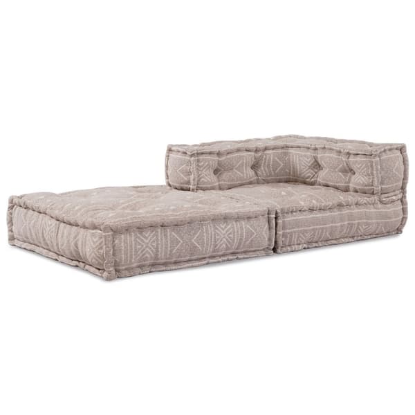 vidaXL Puff Ljusbrun Tyger (100% bomull) 70 x 70 x 54 cm Puff Modern