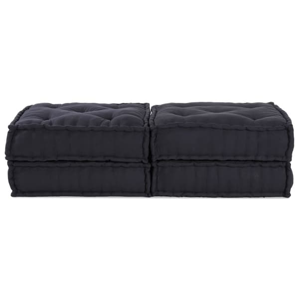 vidaXL Puff Set om 2 Antracit 100% bomull 70 x 70 x 36 cm Modulär
