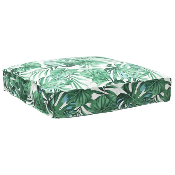 Pallar Kudde för Säte Bladmönster 80x80x12 cm Oxford Tyg