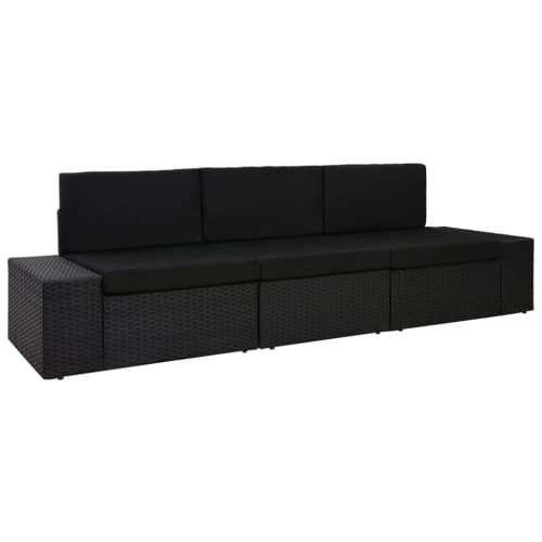 Modulsoffa 3-sits konstrotting svart