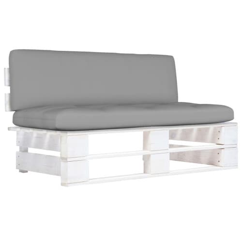 Mittensektion till pallsoffa vit impregnerad furu