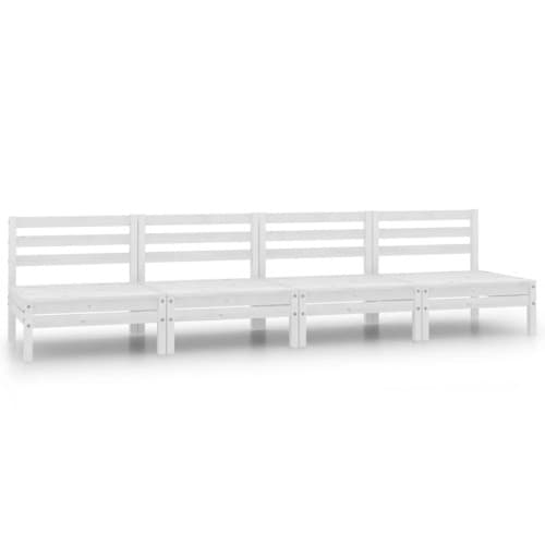 Mittensektion till pallsoffa 4 st vit massiv furu