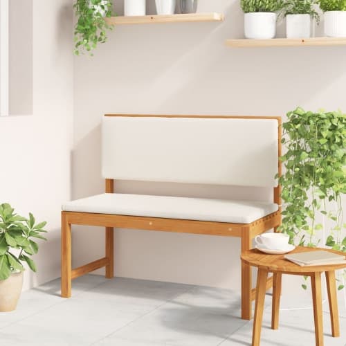 Trädgårdsbänk med Kuddar 100x50x91 cm Massivt Akaciaträ