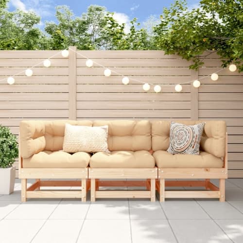 Loungegrupp 3 delar massiv furu