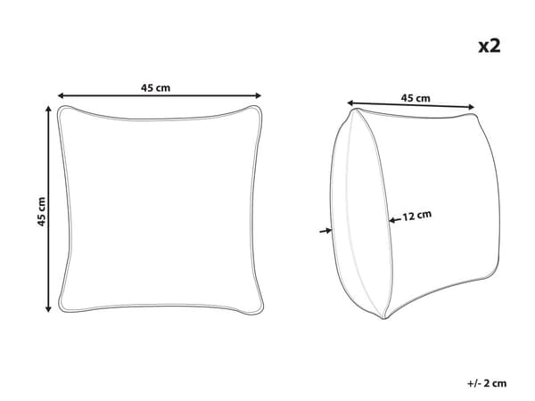 Sett med 2 uteputer Blå Polyester 45 x 45 cm Plantemønster Vanntett og UV-bestandig putetrekk Hage Pynteputer