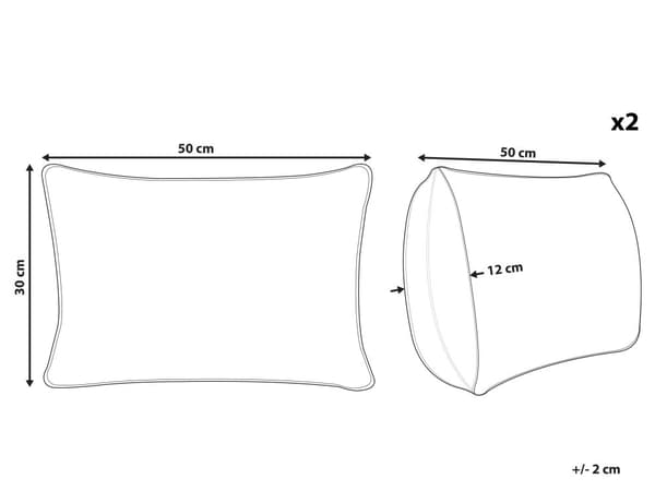 Sett med 2 uteputer Flerfarget Polyester 30 x 50 cm Geometrisk mønster Vanntett og UV-bestandig putetrekk Hage Pynteputer