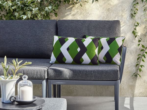 Sett med 2 uteputer Flerfarget Polyester 30 x 50 cm Geometrisk mønster Vanntett og UV-bestandig putetrekk Hage Pynteputer