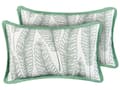 Miniatyrbilde 1 av 7: Sett med 2 uteputer Grønn Polyester 30 x 50 cm Bladmønster Vanntett og UV-bestandig putetrekk Hage Pynteputer