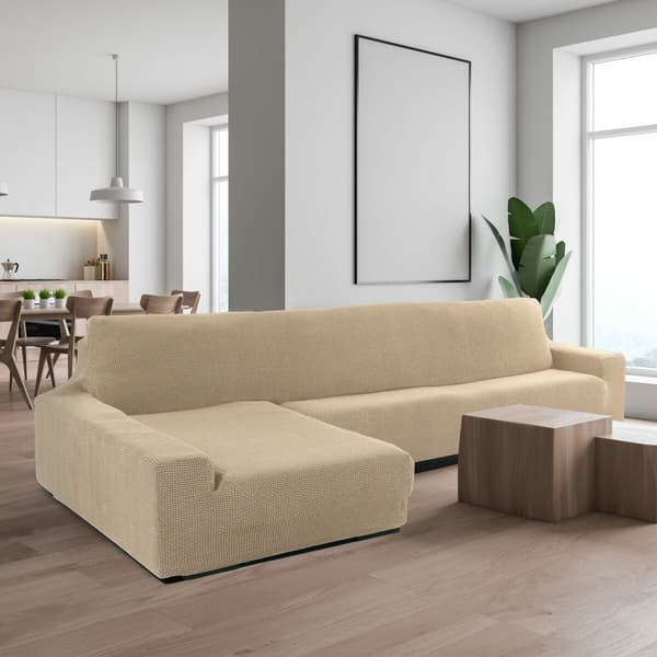 BRUGT Betræk til chaiselong med lang arm til venstre Sofaskins Beige (Refurbished C)