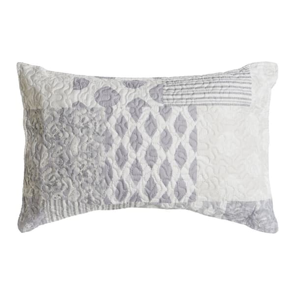 Kudde DKD Home Decor Beige Grå Polyester Patchwork 60 x 10 x 40 cm