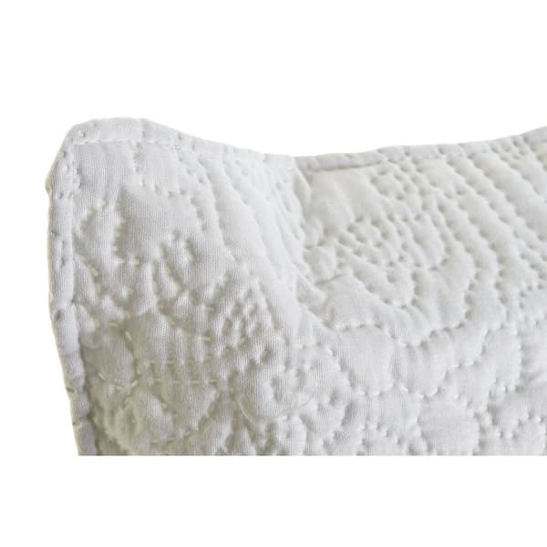 Pude DKD Home Decor Hvid Polyester Floral 60 x 10 x 40 cm