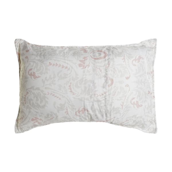 Kudde DKD Home Decor Vit Polyester Blommig 60 x 10 x 40 cm