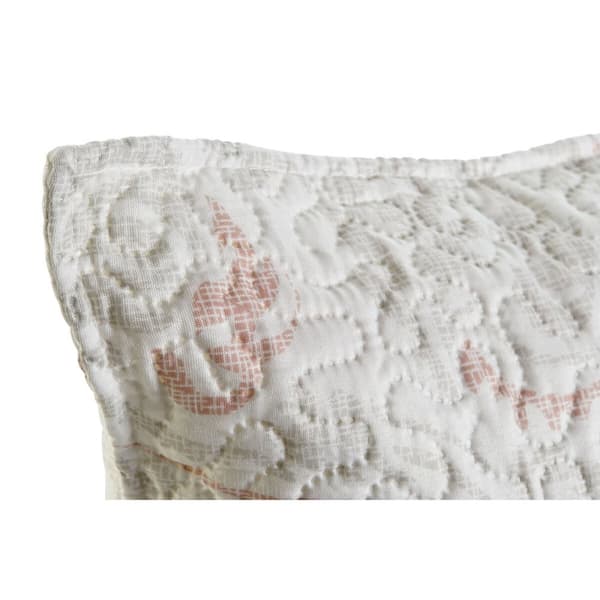 Kudde DKD Home Decor Vit Polyester Blommig 60 x 10 x 40 cm