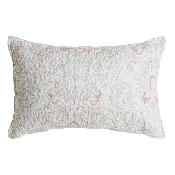 Kudde DKD Home Decor Vit Polyester Blommig 60 x 10 x 40 cm