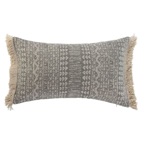 Pute Home ESPRIT Grå Naturell Boho 50 x 8 x 30 cm