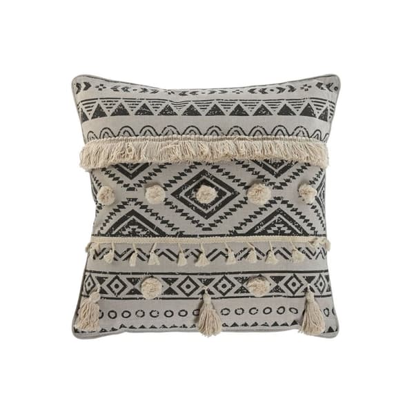 Kudde Home ESPRIT Vit Svart Boho 45 x 8 x 45 cm