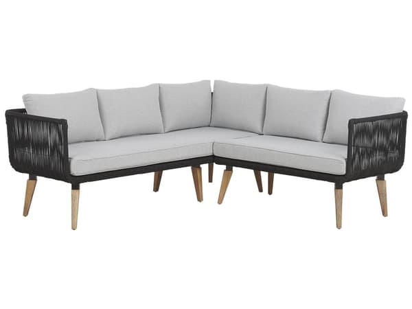 Putetrekk for Utendørs Bruk Grå Stoff Sofa Sete Rygg Side Putevar