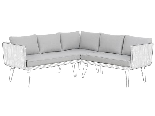 Putetrekk for Utendørs Bruk Grå Stoff Sofa Sete Rygg Side Putevar