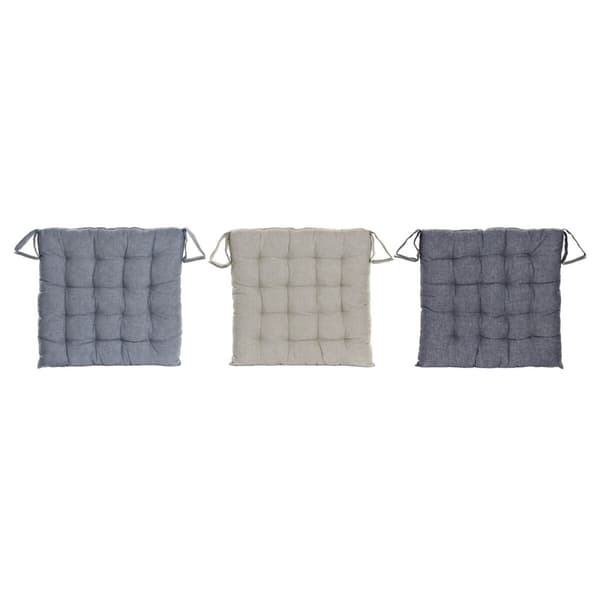 Stolpute DKD Home Decor Beige Blå Polyester Bomull Aluminium Marineblå Middelhavet (3) (38 x 38 x 6 cm) (3 enheter)